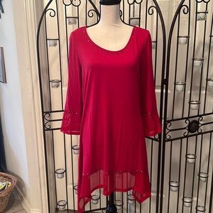 Red tunic top